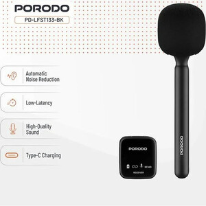 فروش میکروفون بی‌سیم با اتصال همزمان دو دستگاه  پورودو