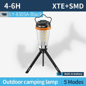 لامپ شارژی و چراغ کمپینگ مغناطیسی 5 حالته اسمایلینگ‌شارک LY8305