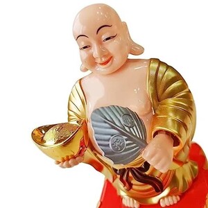 مجسمه فنگ‌شویی خورشیدی متحرک بودا مدل بادبزن