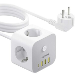 چندراهی برق سه سوکت 4000 وات، سه یو‌اس‌بی و یک تایپ‌سی 20 وات بیسوس E00066401213-00