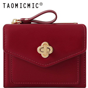 کیف پول زنانه تاشو قرمز