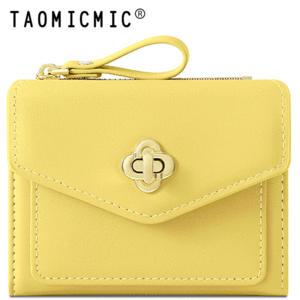 کیف پول زنانه تاشو زرد