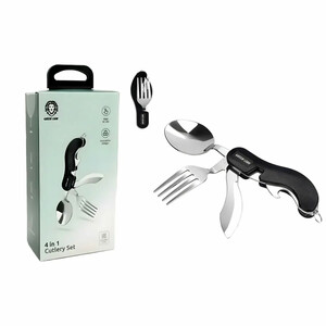 بسته بندی ست قاشق و چنگال مسافرتی 4 در 1  گرین لاین  GN-4IN1CSETBK
