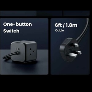 چندراهی برق 2500 وات سه سوکت، دو USB و دو Type-  فست 65 وات یوگرین