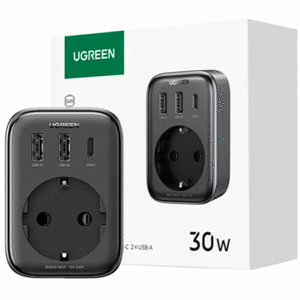 چندراهی برق 3680 وات یک سوکت و شارژر دیواری 30 وات یک Type-C و دو USB یوگرین CD314 90613