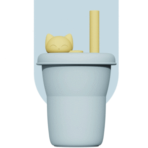 لیوان سیلیکونی جوردن جودی با طرح گربه رنگ آبی