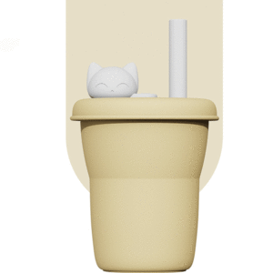 لیوان سیلیکونی جوردن جودی با طرح گربه رنگ زرد