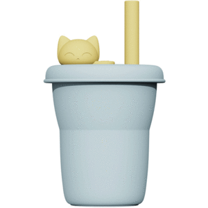 خرید لیوان سیلیکونی جوردن جودی با طرح گربه رنگ آبی