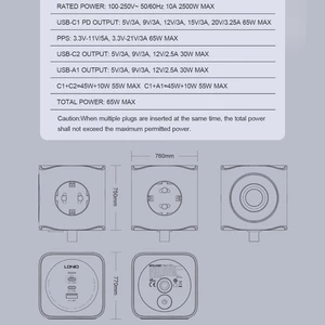 چندراهی برق چندمنظوره چند پورت سوپر شارژ رومیزی الدنیو