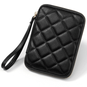 کیف پول ساده مشکی زنانه با طراحی لوزی