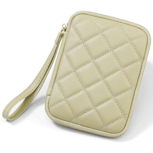 کیف پول ساده کرم تیره زنانه با طراحی لوزی