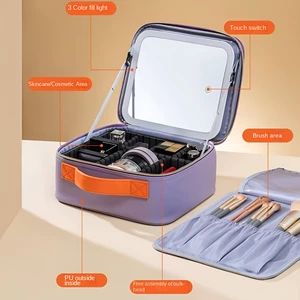 ارزان کیف دستی قابل حمل لوازم آرایش و آینه میکاپ چراغ دار لمسی شارژی  جوردن‌ و جودی