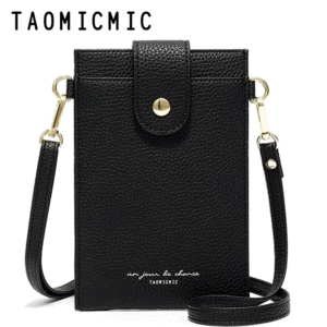 کیف دوشی و موبایل زنانه مشکی کوچک تائومیک میک