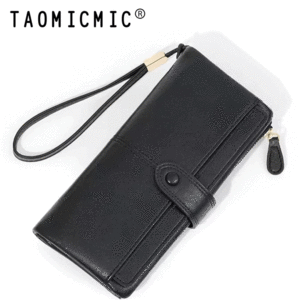 کیف پول مشکی زنانه تاشو تائومیک میک