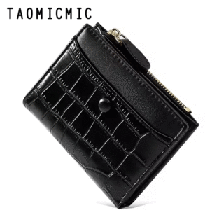 کیف پول مشکی زنانه تاشو تائومیک میک