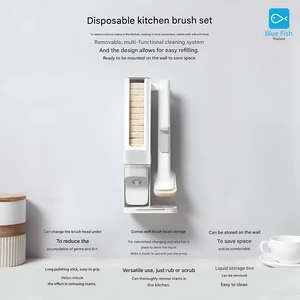 برترین برس ظرفشویی دیواری با پد اسکاچ قابل تعویض و مخزن مایع شوینده