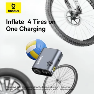 مینی پمپ باد دوچرخه و موتور با چراغ قوه بیسوس