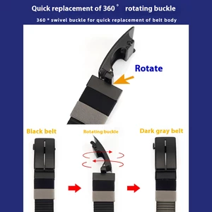کمربند مردانه دو رو با قابلیت چرخش 360 درجه سگک TX1102