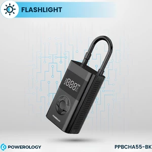 فروش پمپ باد شارژی پاورولوژی بهمراه پاور بانک و چراغ قوه