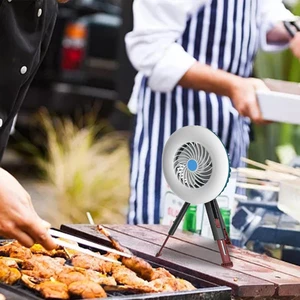 پنکه و لامپ شارژی دو منظوره رومیزی و آویز اسمایلینگ شارک