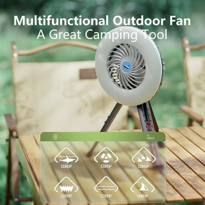 پنکه و لامپ اضطراری مسافرتی دو منظوره رومیزی و آویز اسمایلینگ شارک