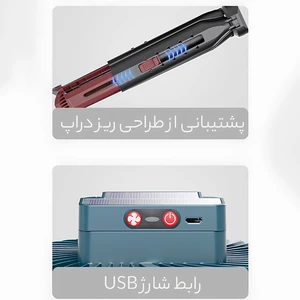 پنکه و لامپ اضطراری مسافرتی دو منظوره رومیزی و آویز اسمایلینگ شارک