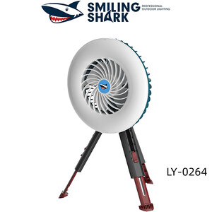 پنکه و لامپ اضطراری مسافرتی دو منظوره رومیزی و آویز اسمایلینگ شارک