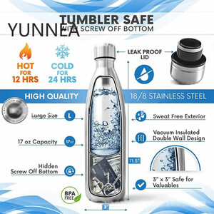 فروش قمقمه آب ضدباکتری دارای محفظه پنهان لوازم شخصی