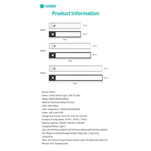 ارزانترین چراغ دارای سنسور 30 سانتی متری و 1.5 وات زیر کابینت کوتتسی