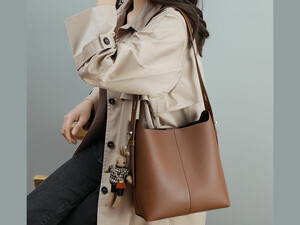 کیفیت کیف دوشی زنانه با ظرفیت بزرگ New Women's Leather Bucket Bag Large Capacity