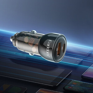 خرید شارژر فندکی فست شارژ تایپ سی و یو اس بی خودرو 30 وات ارلدام