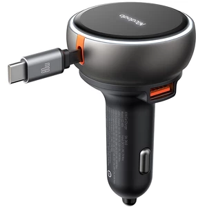 شارژر فندکی فست شارژ ماشین تایپ سی 80 وات با کابل جمع شونده تایپ سی مک‌دودو CC-4850