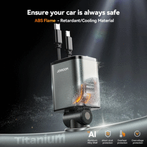 شارژر فندکی فست شارژ 50 وات با کابل جمع شونده جویروم