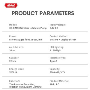 قیمت پمپ ‌باد چند منظوره شارژی ایکس‌ او