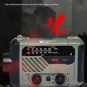 چراغ قوه شارژی و لامپ کمپینگ خورشیدی ضدآب چندمنظوره اسمایلینگ شارک با رادیو، پاوربانک و ژنراتور دستی