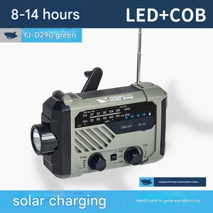 چراغ قوه شارژی و لامپ کمپینگ خورشیدی ضدآب چندمنظوره اسمایلینگ شارک با رادیو، پاوربانک و ژنراتور دستی