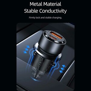 سایت فروش شارژر فندکی فست شارژ ماشین تایپ سی 60 وات طرح شفاف یوسامز