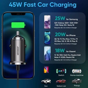 شارژر فندکی فست شارژ خودرو تایپ سی 45 وات جویروم