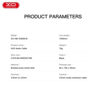 قیمت کابل انتقال صدای AUX یک متری ایکس‌او