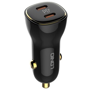 شارژر فندکی فست شارژ ماشین تایپ‌سی 60 وات الدنیو C104 همراه با کابل شارژ