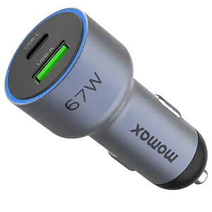 فروش شارژر فندکی فست شارژ ماشین تایپ سی و یو‌اس‌بی 67 وات مومکس