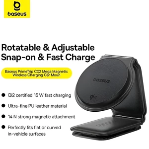 هولدر شارژر وایراس مگنتی مگ سیف چرخشی تاشو بیسوس