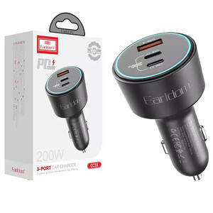 شارژر فندکی فست شارژ ماشین 100 وات Type-C و USB ارلدام ES-CC35