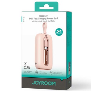 پاوربانک مینی 10000 میلی‌آمپر لایتنینگ و تایپ‌سی  22.5 وات جوی روم