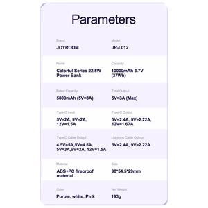 مشخصات باتری همراه آیفون جوی‌روم