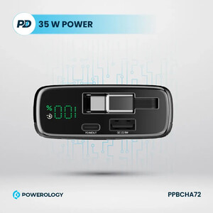 قیمت پاوربانک 35 وات 20000 پاورولوژی به همراه کابل تایپ سی جمع شونده