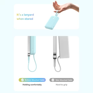 پاوربانک وایرلس مگ سیف فست شارژ بیسوس با کابل متصل لایتنینگ