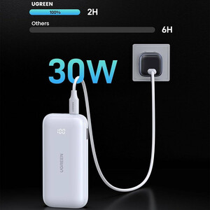 کیفیت پاوربانک شارژ سریع تایپ سی و یو اس بی 30 وات 10000 یوگرین
