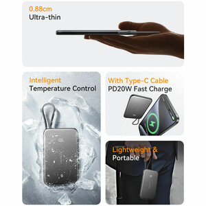 خرید پاوربانک مگنتی تایپ سی یوسامز