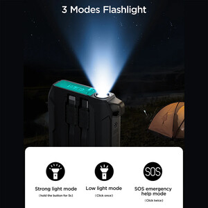 شارژر همراه 22.5 وات 10000 با کابل متصل تایپ سی و لایتنیگ جویروم